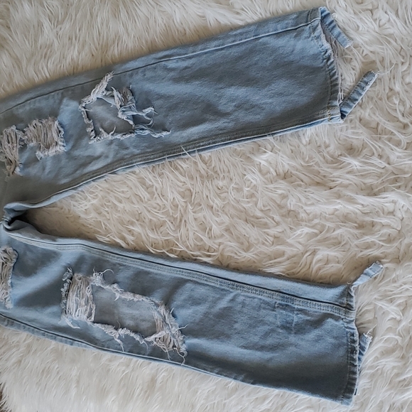 Brandy Melville Distressed Denim Pants Long Size Small - Picture 11 of 16
